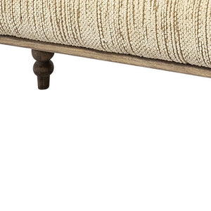 HomeRoots 55" Cream Upholstered Bench with Wood Brown Frame - Stylish Storage Seating for Entryways & More 376176