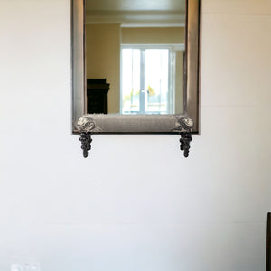 Homeroots 55" Gray And Black Upholstered Cotton Blend Floral Distressed Bench  Manufactured Wood 376181