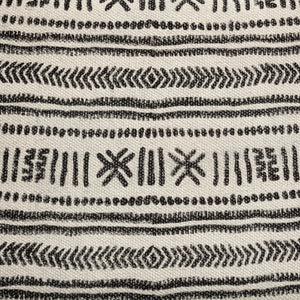 Homeroots 16" Gray And White And Black Upholstered Cotton Blend Bench  Solid Wood 376182