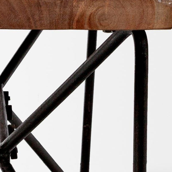 Homeroots 16" Brown And Black Dining Bench  Solid Wood 376183