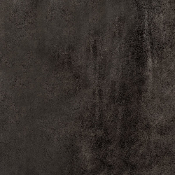 Homeroots 16" Black And Antiqued Brass Upholstered Genuine Leather Bench  Metal 376191