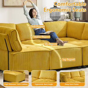 English Elm United We Win U-Shaped Modular Sectional Sofa With Reversible Chaise - Plush Comfort & Style! W1568S00153-GIGA