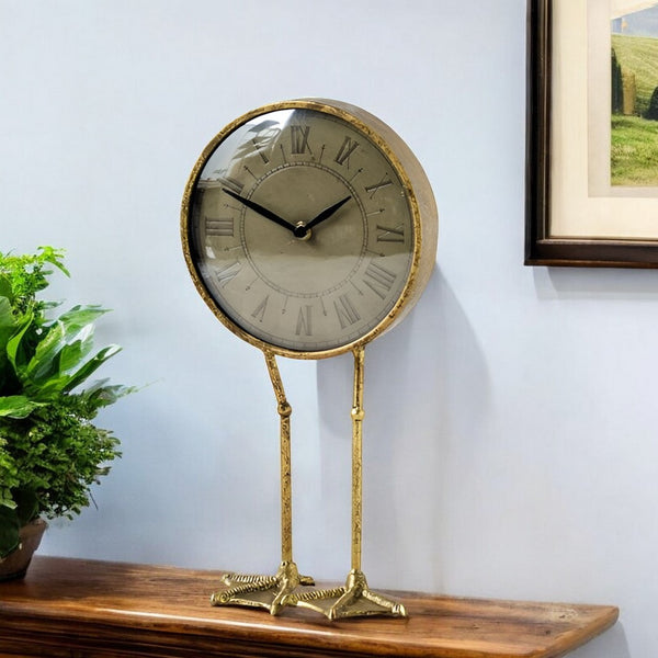 Homeroots 15" Gold Crystal Table Clock  Crystal 376222