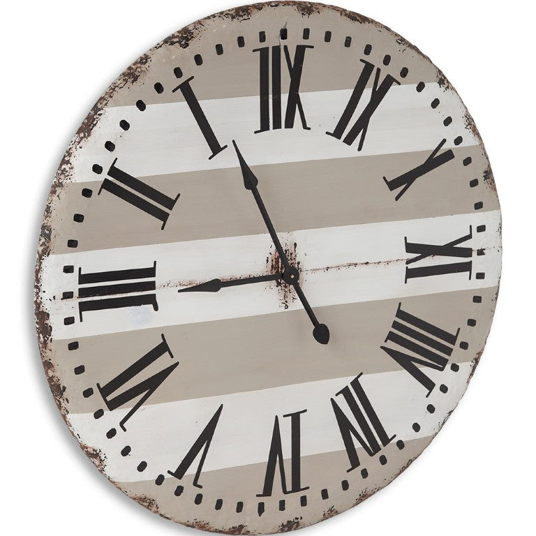 HomeRoots 3 Inch Round Analog Wall Clock in Gray Metal with a Modern Minimalist Design 376230