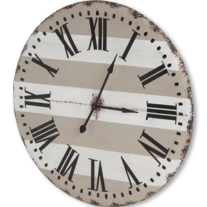 Homeroots 3" Circle Gray And White Wood Analog Wall Clock  Metal 376230