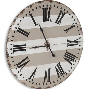 Homeroots 3" Circle Gray And White Wood Analog Wall Clock  Metal 376230