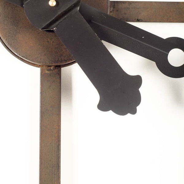 Homeroots 50" Circle Black Metal Skeleton Wall Clock  Metal 376232