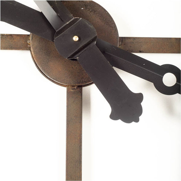 Homeroots 50" Circle Black Metal Skeleton Wall Clock  Metal 376232