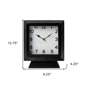 Homeroots 11" Black Fabric Table Clock  Fabric 376243