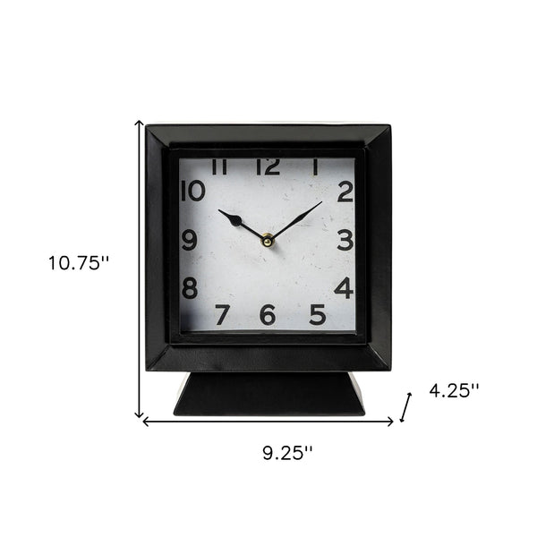 Homeroots 11" Black Fabric Table Clock  Fabric 376243