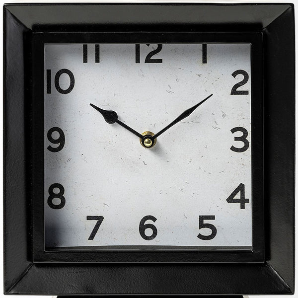 Homeroots 11" Black Fabric Table Clock  Fabric 376243