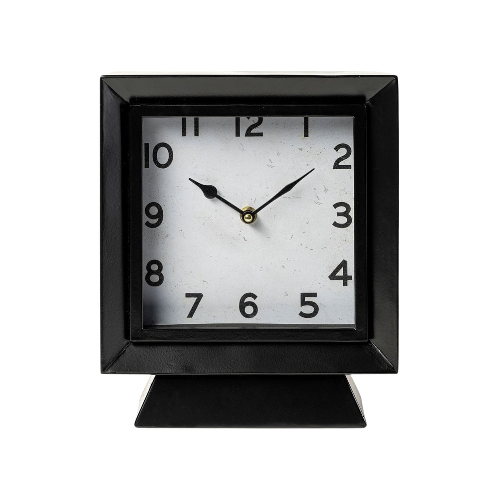 Homeroots 11" Black Fabric Table Clock  Fabric 376243