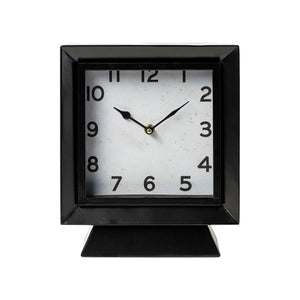 Homeroots 11" Black Fabric Table Clock  Fabric 376243