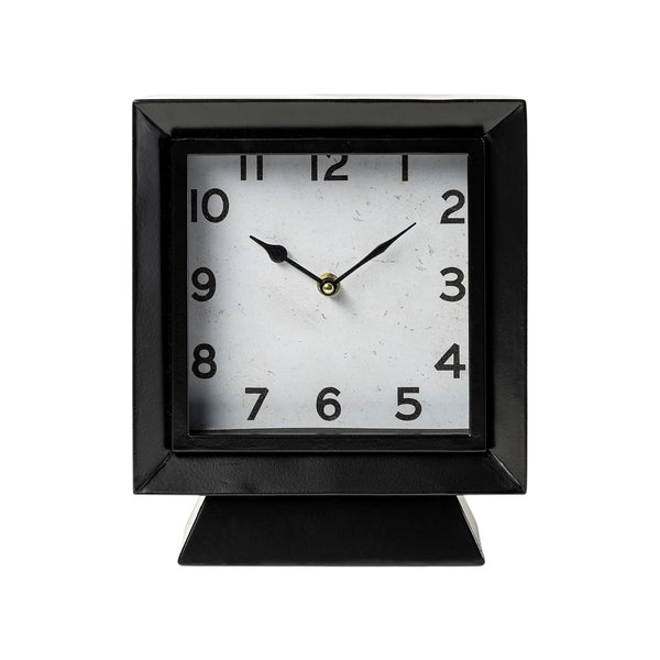 Homeroots 11" Black Fabric Table Clock  Fabric 376243