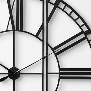 Homeroots 60" Round And Square Industrial Style Wall Clock  Metal 376245