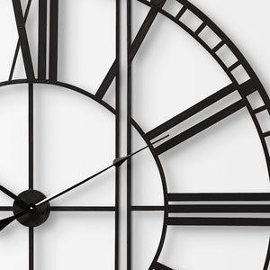 Homeroots 60" Round And Square Industrial Style Wall Clock  Metal 376245