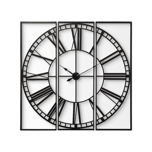 Homeroots 60" Round And Square Industrial Style Wall Clock  Metal 376245