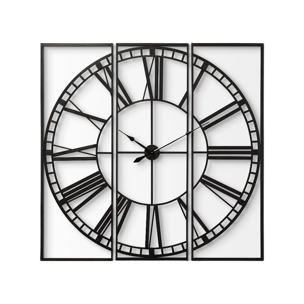 Homeroots 60" Round And Square Industrial Style Wall Clock  Metal 376245