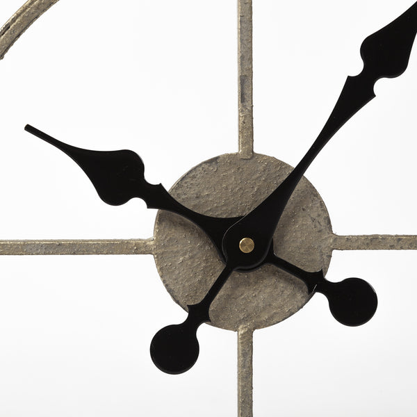 Homeroots 19" Whitewash Brown Round Modern Farm Wall Clock  Wood 376254