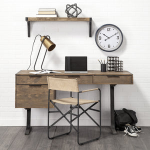 Homeroots 16" Circle Blue Glass Analog Wall Clock  Metal 376255