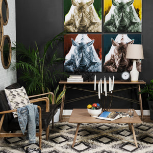 Homeroots 40" Brown And Black Solid Wood And Metal Square Coffee Table   376271