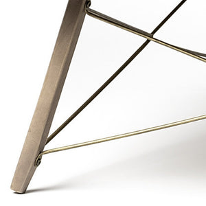 Homeroots 40" Brown And Black Solid Wood And Metal Square Coffee Table   376271