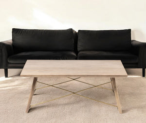 Homeroots 40" Brown And Black Solid Wood And Metal Square Coffee Table   376271