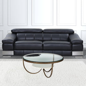 Homeroots 36" Gold And Brown Round Coffee Table   376276