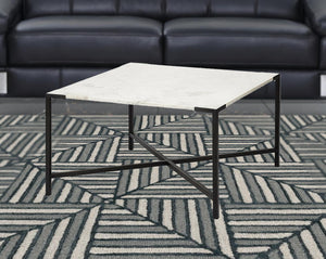 Homeroots 30" Brown And Black Solid And Manufactured Wood And Metal Square Coffee Table   376279