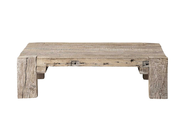 HomeRoots 48" Natural Wood Coffee Table - Distressed Rustic Charm with Spacious Top for Living Room Elegance 376292