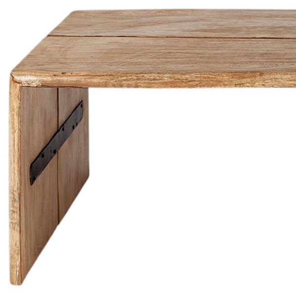 HomeRoots 48" Solid Wood Coffee Table - Timeless Brown Finish for Living Rooms, Offices, and More - Assembled! 376299