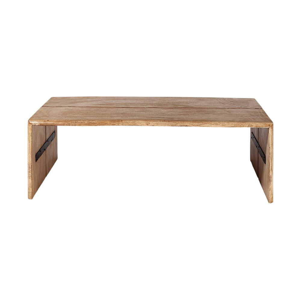 HomeRoots 48" Solid Wood Coffee Table - Timeless Brown Finish for Living Rooms, Offices, and More - Assembled! 376299