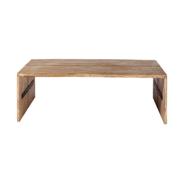 HomeRoots 48" Solid Wood Coffee Table - Timeless Brown Finish for Living Rooms, Offices, and More - Assembled! 376299