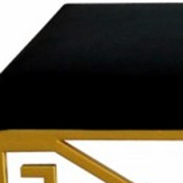 Homeroots Rectangular Modern Black Velvet Bench With Champagne Gold Steel Frame  Metal 376312