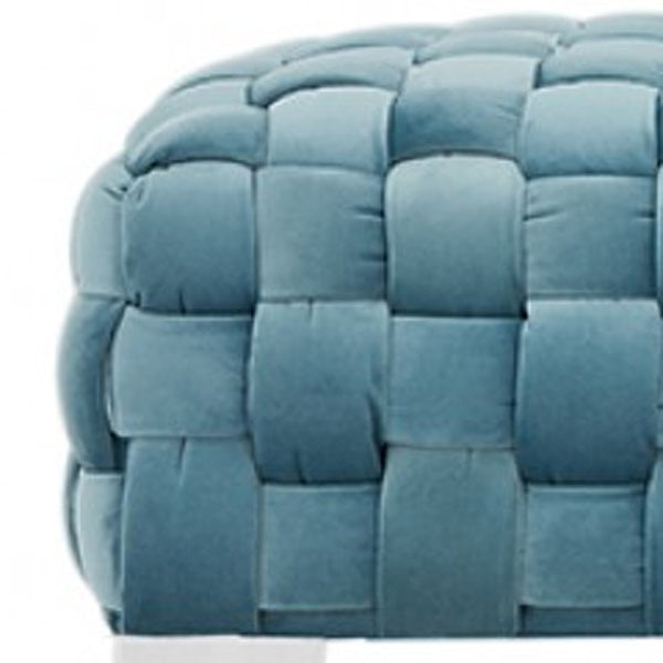 Homeroots Rectangular Modern Light Teal Textured Velvet Bench With Acrylic Legs  Acrylic 376313