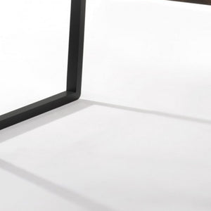 Homeroots 59" Dark Brown And Black Solid Wood Sled Base Dining Table   376321