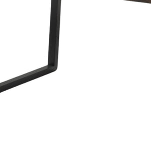 Homeroots 59" Dark Brown And Black Solid Wood Sled Base Dining Table   376321