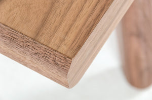 Homeroots Modern Walnut Finish Dining Bench With Silky Black Metal Support Bar  Manufactured Wood 376322