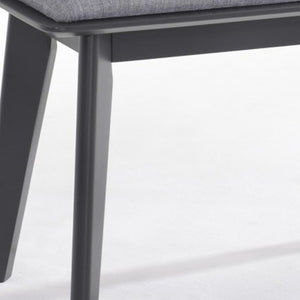 Homeroots Modern Grey Fabric Upholstered Dining Bench With Charcoal Grey Painted Wood Legs  Solid Wood 376323