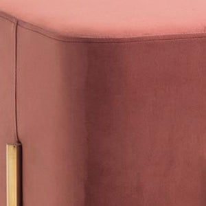 Homeroots 16" Copper Velvet And Gold Cube Ottoman   376325