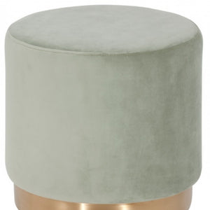 Homeroots 16" Gray Velvet And Gold Footstool Ottoman   376328