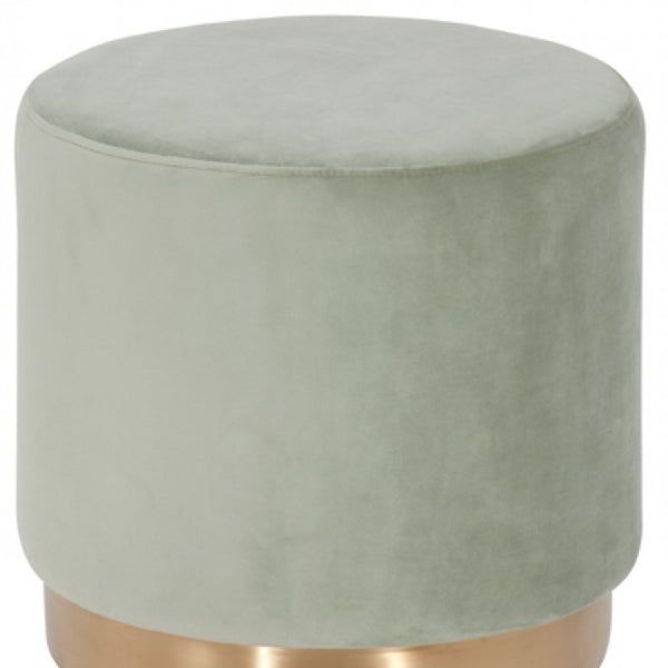Homeroots 16" Gray Velvet And Gold Footstool Ottoman   376328
