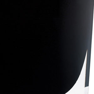 Homeroots 8 Mouth Blown Crystal European Made Lead Free Jet Black Pocket Shaped Vase  Lead Free Crystal 376330