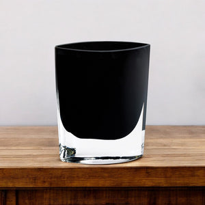 HomeRoots 8" Black Bud Crystal Vase - Elegant Lead-Free Design for Modern Décor, Perfect for Single Stems & Bouquets 376330