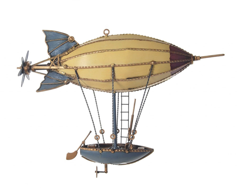 HomeRoots Steampunk Airship Metal Model - Handcrafted Display Piece with Intricate Detailing for Collectors & Gifts 376332