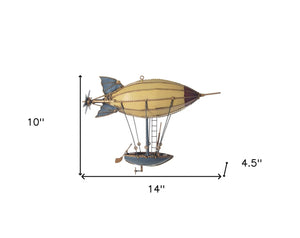HomeRoots Steampunk Airship Metal Model - Handcrafted Display Piece with Intricate Detailing for Collectors & Gifts 376332