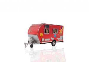 Homeroots Red Camper Trailer Model Tissue Holder  Metal 376334