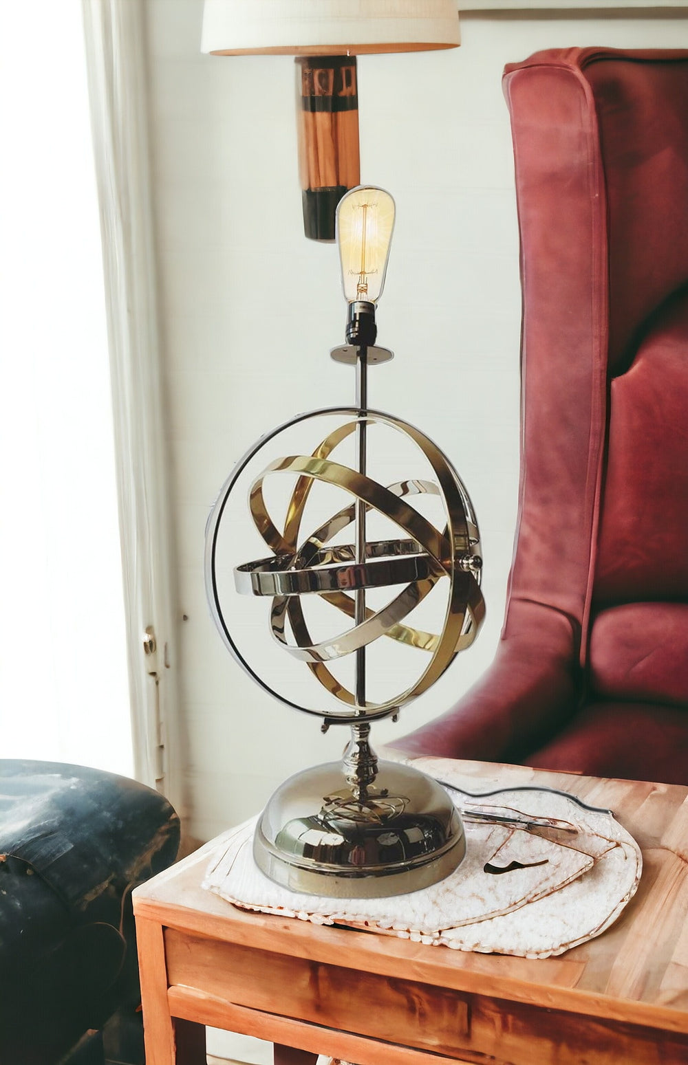 Homeroots 17" Bronze Metal Standard Table Lamp   376337