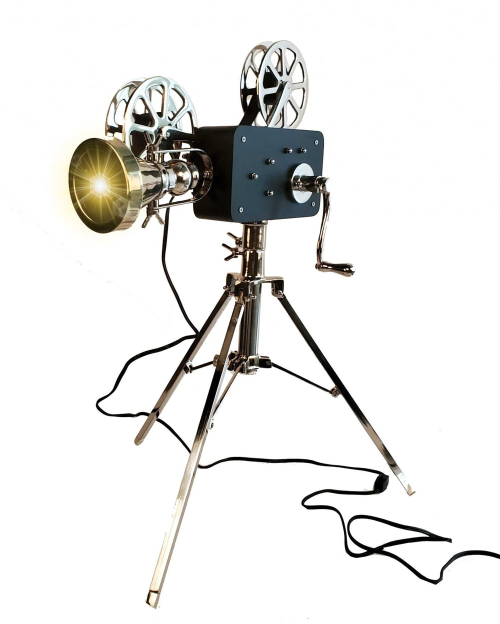 HomeRoots 36" Modern-Industrial Black and Silver Tripod Floor Lamp with Unique Metal Shade for Any Room Decor 376338