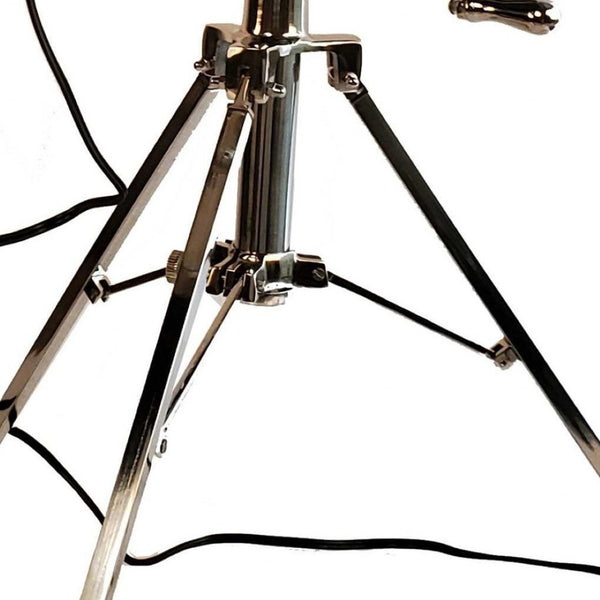 HomeRoots 36" Modern-Industrial Black and Silver Tripod Floor Lamp with Unique Metal Shade for Any Room Decor 376338